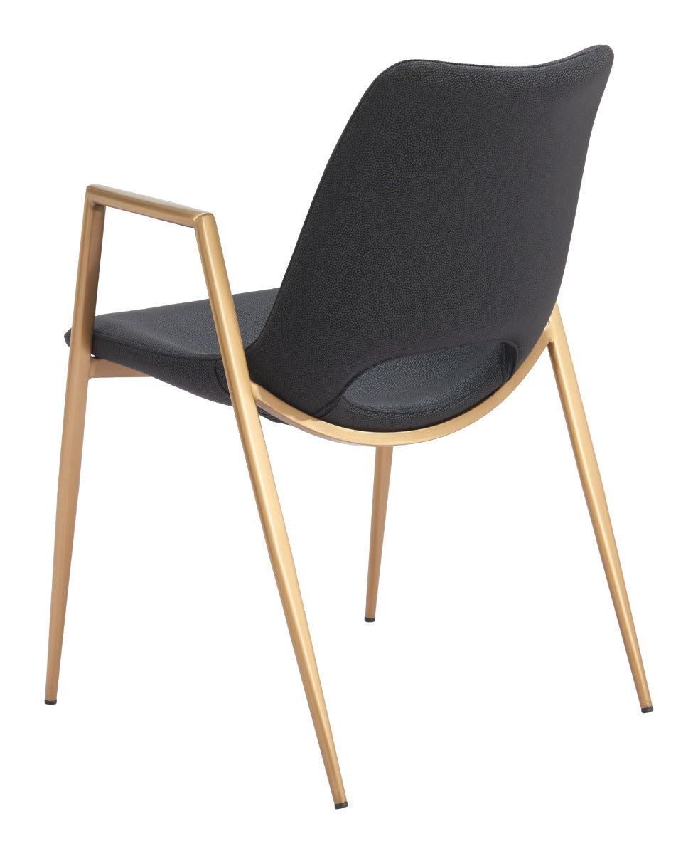 Desi Dining Chair (Set of 2) Black & Gold
