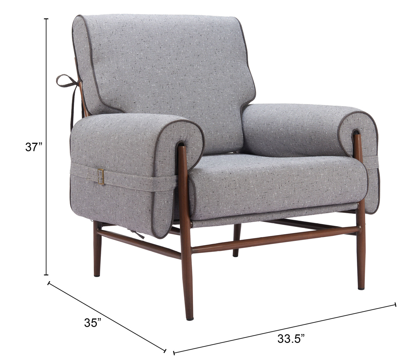 Klem Accent Chair Gray β Modern and Comfortable Gray Accent Chair for Living Room or Bedroom Decor