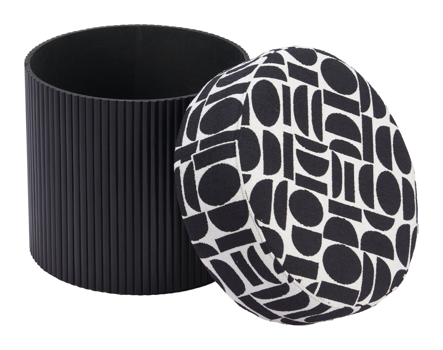 Boto Storage Ottoman Black & White β Chic and Practical Black & White Storage Ottoman for Living Room or Bedroom Decor