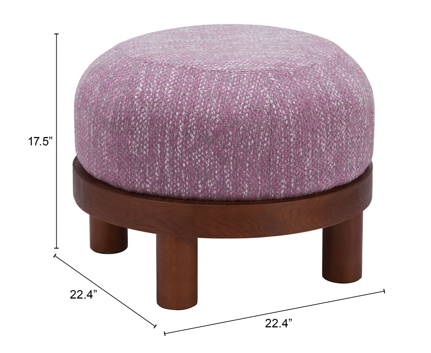 Gome Ottoman Wisteria Purple β Elegant and Plush Wisteria Purple Ottoman for Living Room or Bedroom Decor