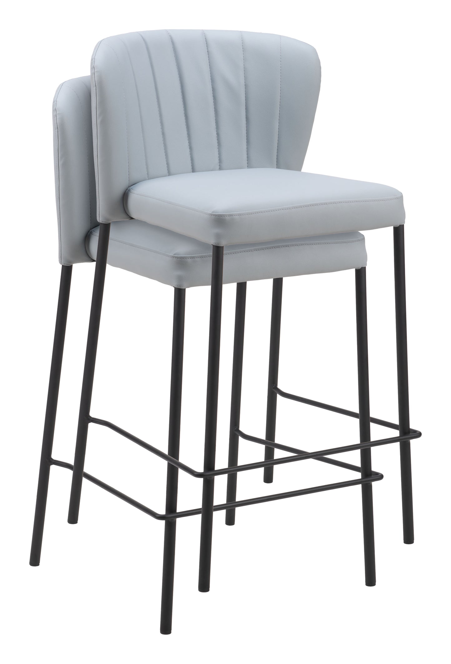 Linz Counter Stool Set of 2 - Contemporary Gray Design for Stylish Kitchens and Dining Spaces