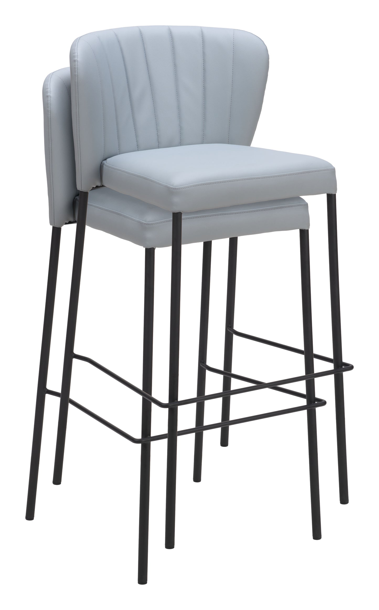 Linz Barstool Set of 2 - Modern Gray Design for Chic Home Bars and Kitchens