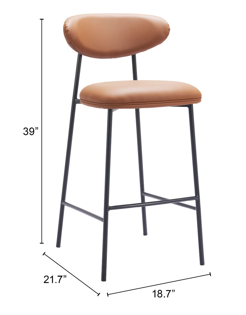 Rorun Barstool (Set of 2) Brown β Stylish and Comfortable Brown Barstools for Modern Kitchens or Bars