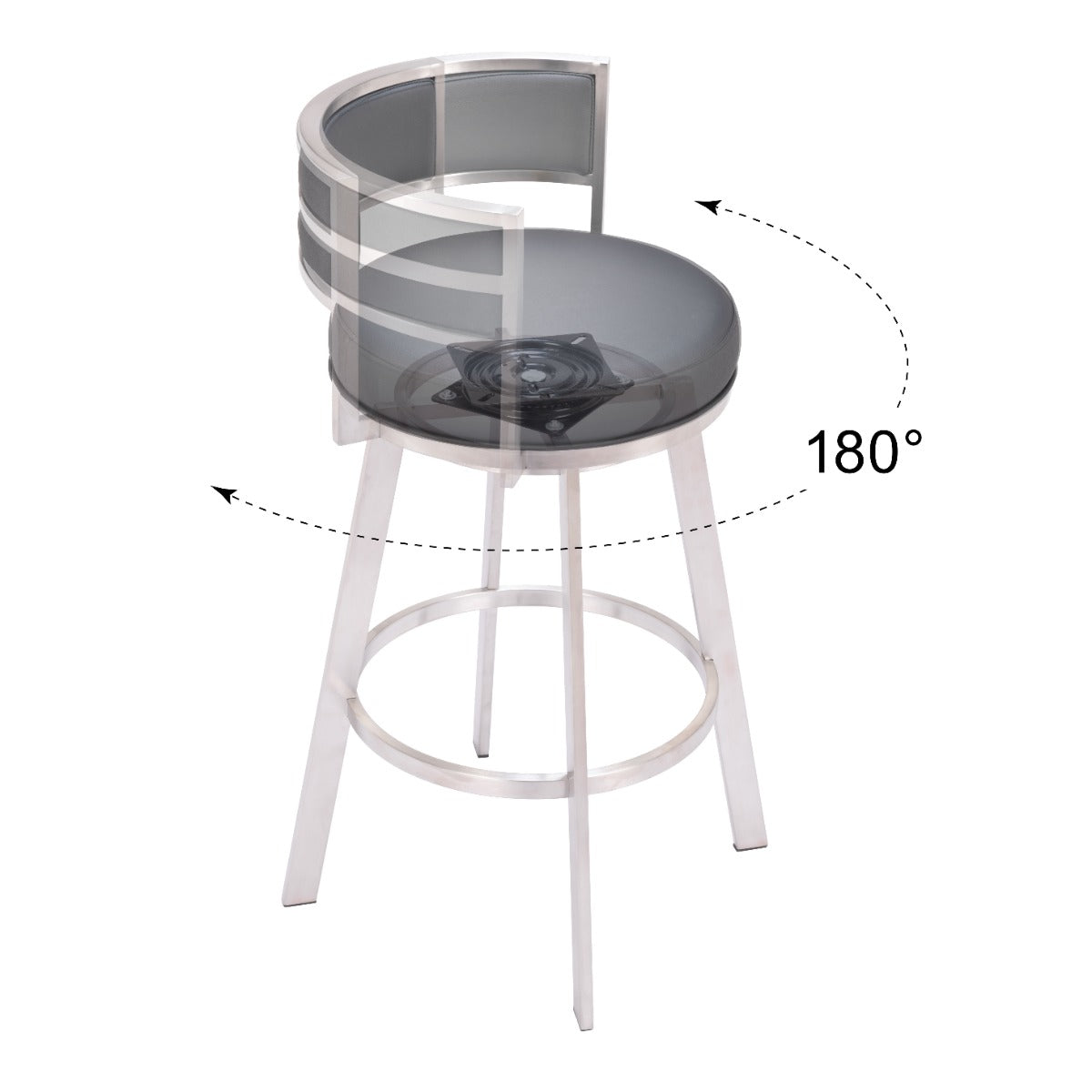 Gimsby Swivel Barstool - Black Sleek and Comfortable Swivel Barstool for Modern Kitchens and Home Bars