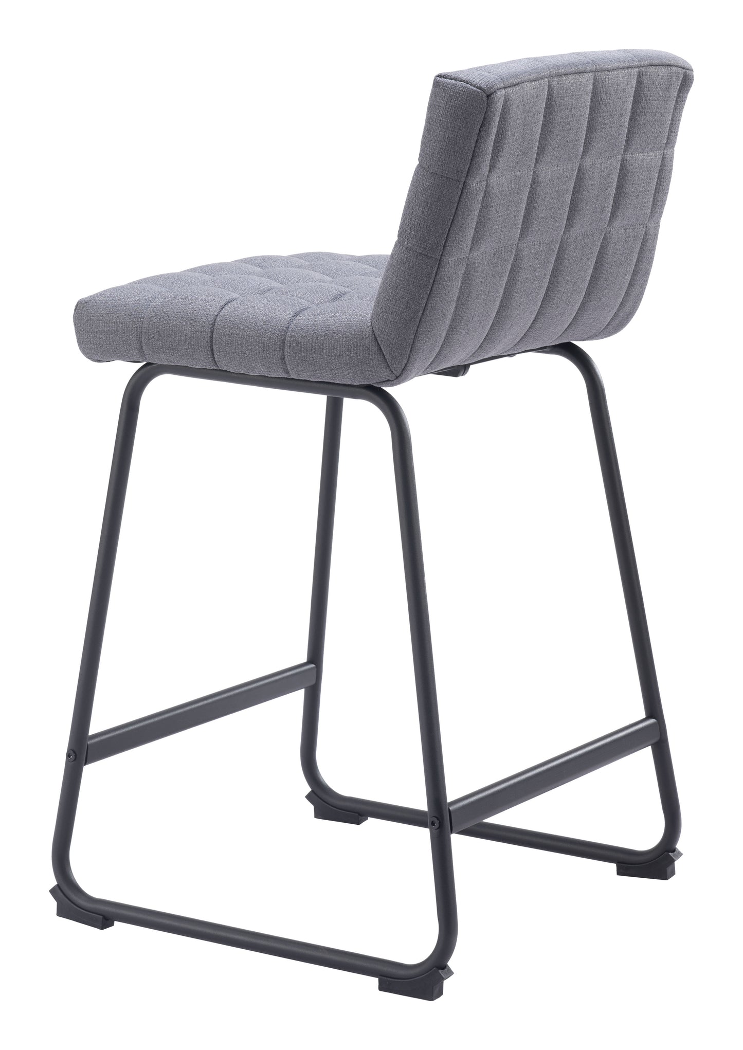 Pago Counter Stool Set of 2 - Gray Modern and Stylish Upholstered Stools for Contemporary Kitchens and Dining Spaces
