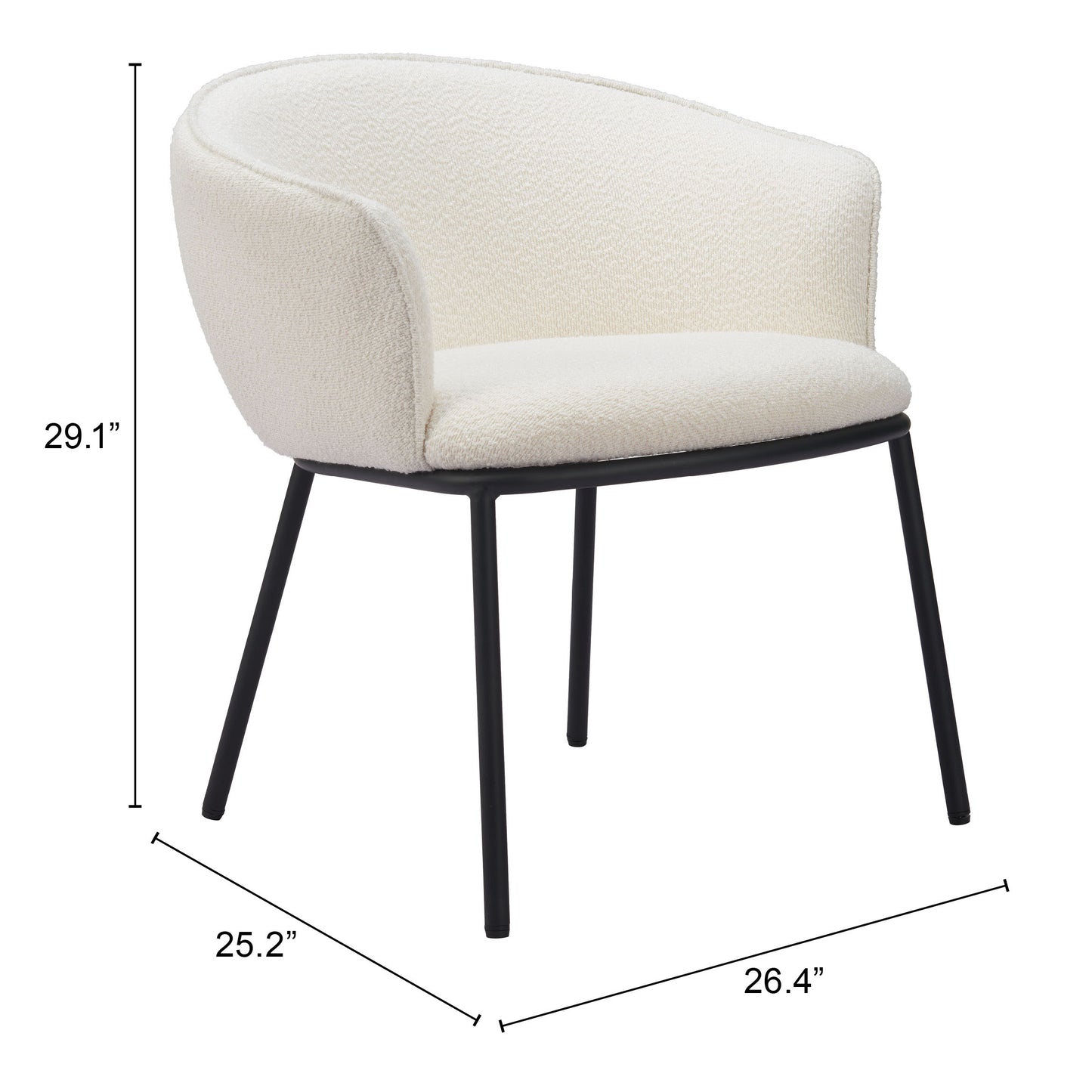 Essen Dining Chair - Ivory Elegant Upholstered Chair for Chic Dining Spaces