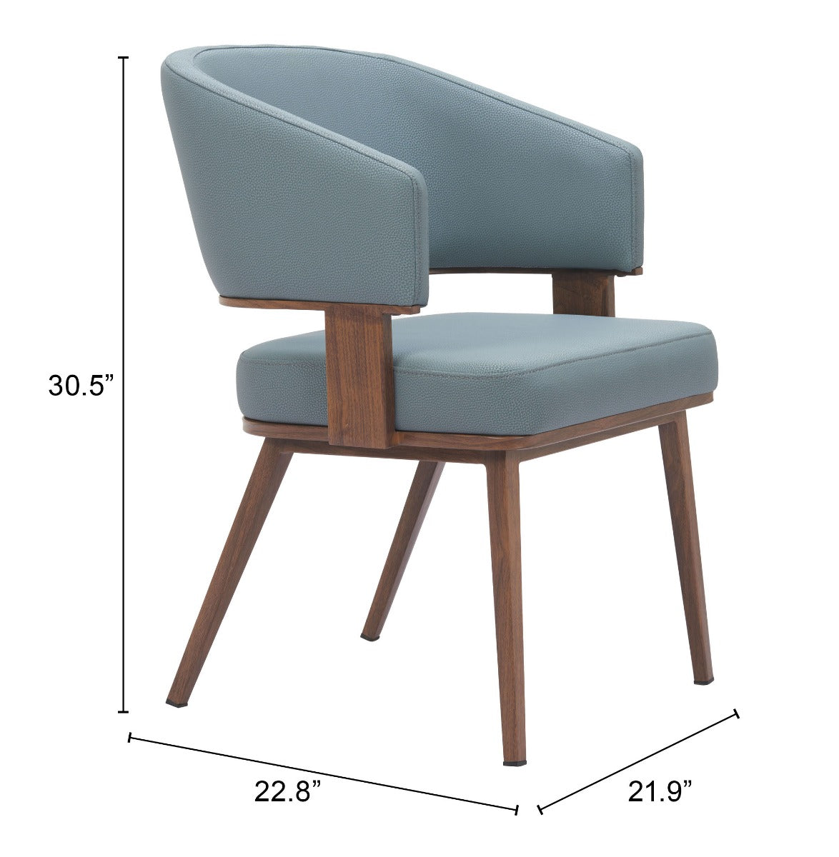 Poise Dining Chair (Set of 2) Azure Gray & Walnut β Elegant and Comfortable Azure Gray & Walnut Dining Chairs for Modern Dining Rooms