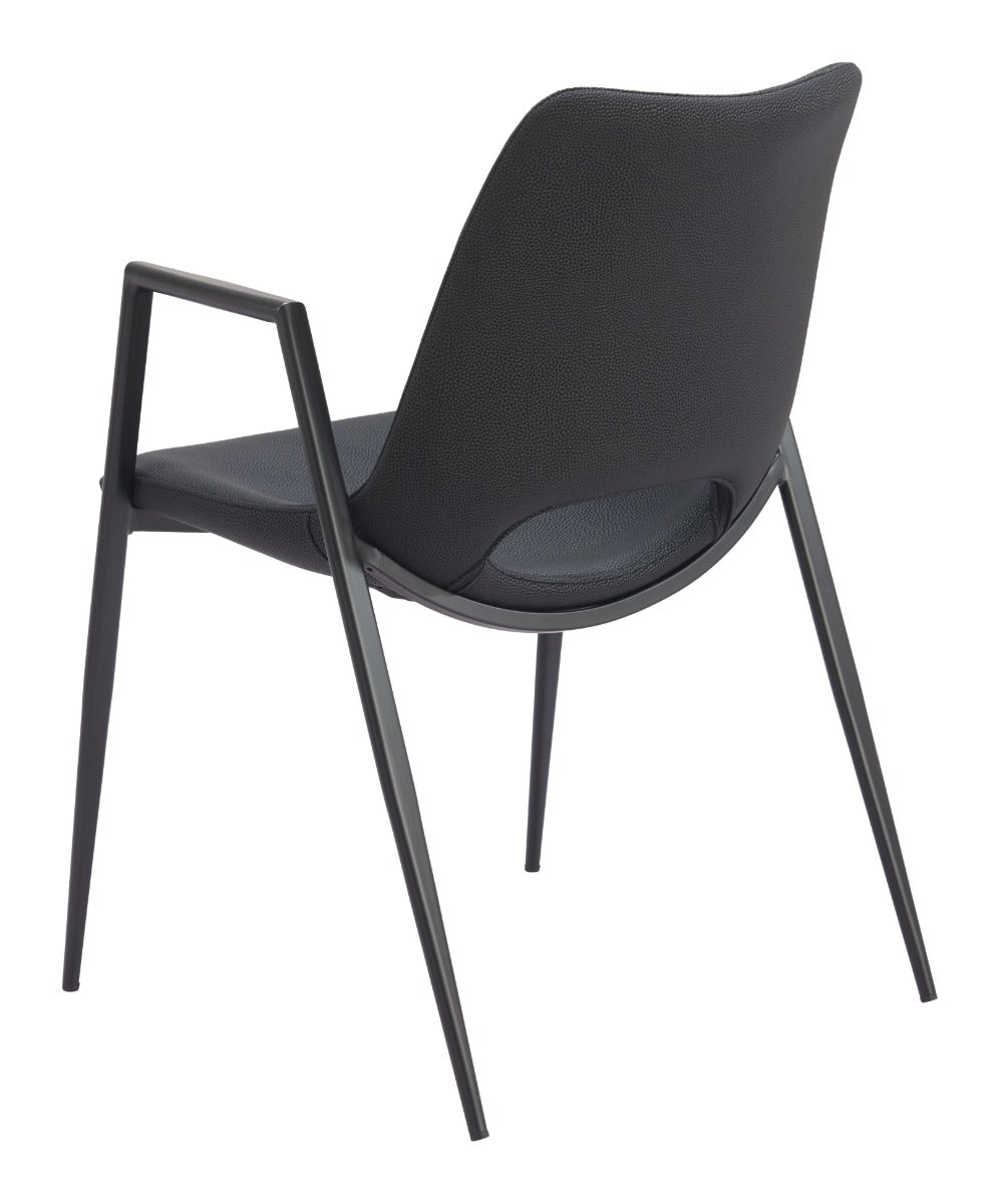 Desi Dining Chairs Set of 2 – Modern Black Wood Finish Stylish Kitchen & Dining Seating