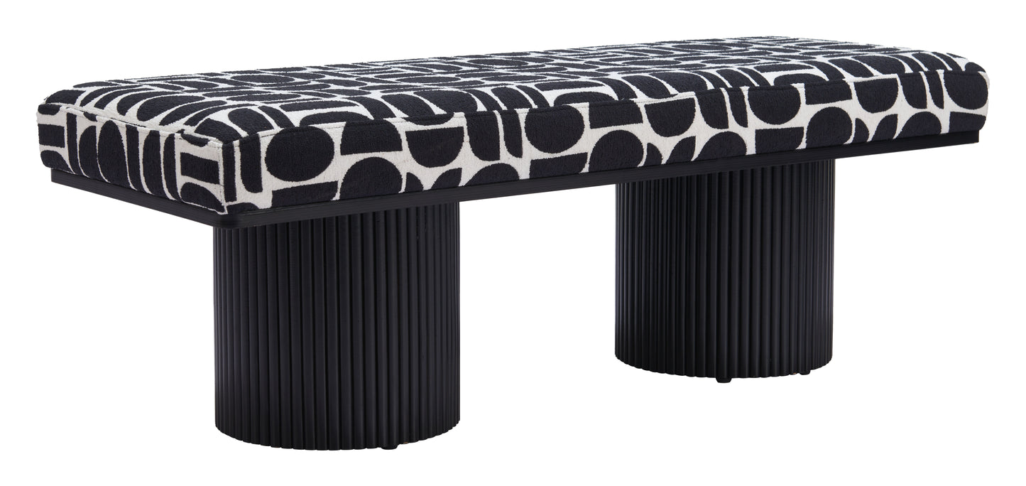 Botoia Bench Black & White β Modern and Stylish Black & White Bench for Entryway, Living Room, or Bedroom Decor