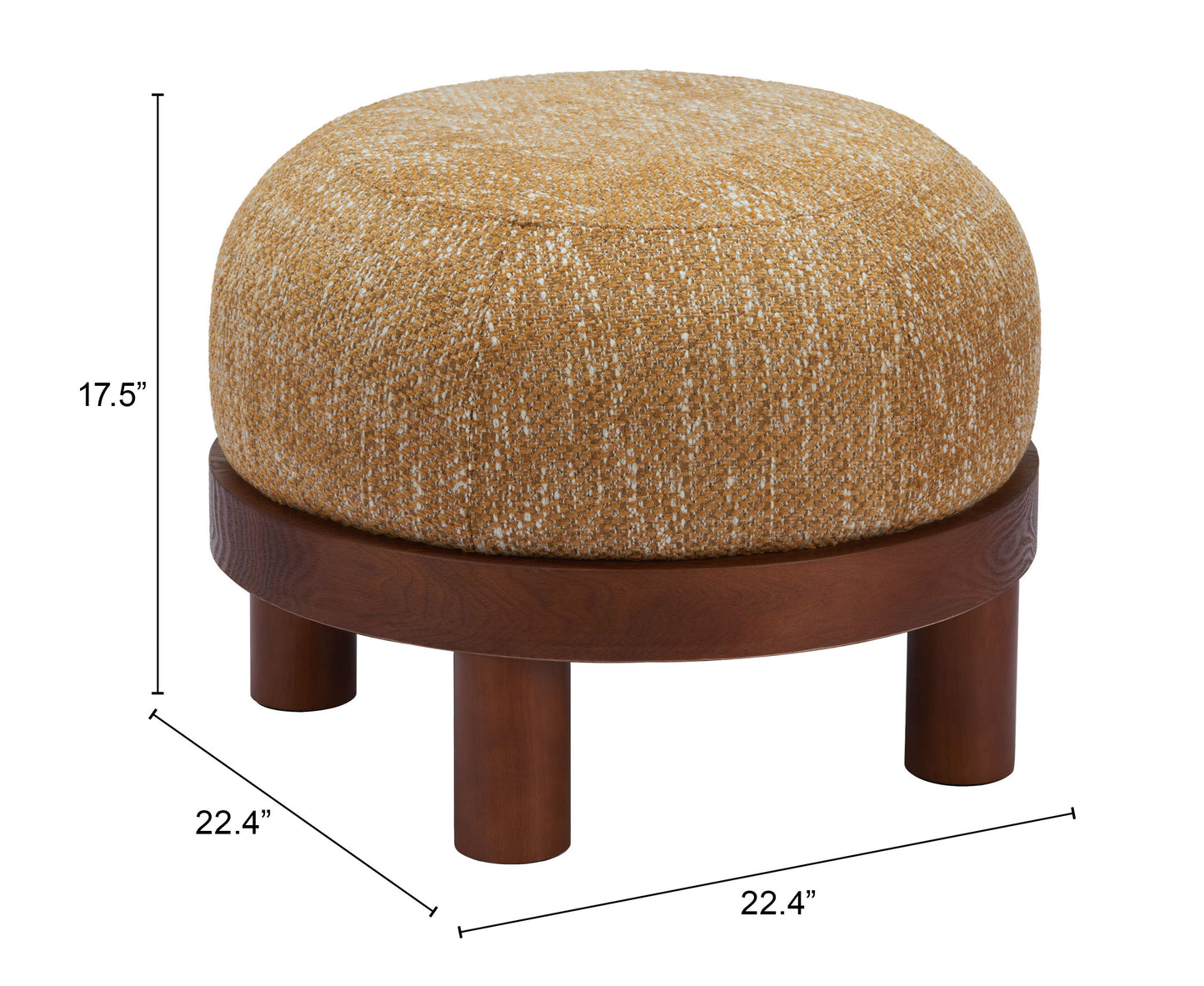 Gome Ottoman Oat Yellow β Stylish and Cozy Oat Yellow Ottoman for Living Room or Bedroom Decor