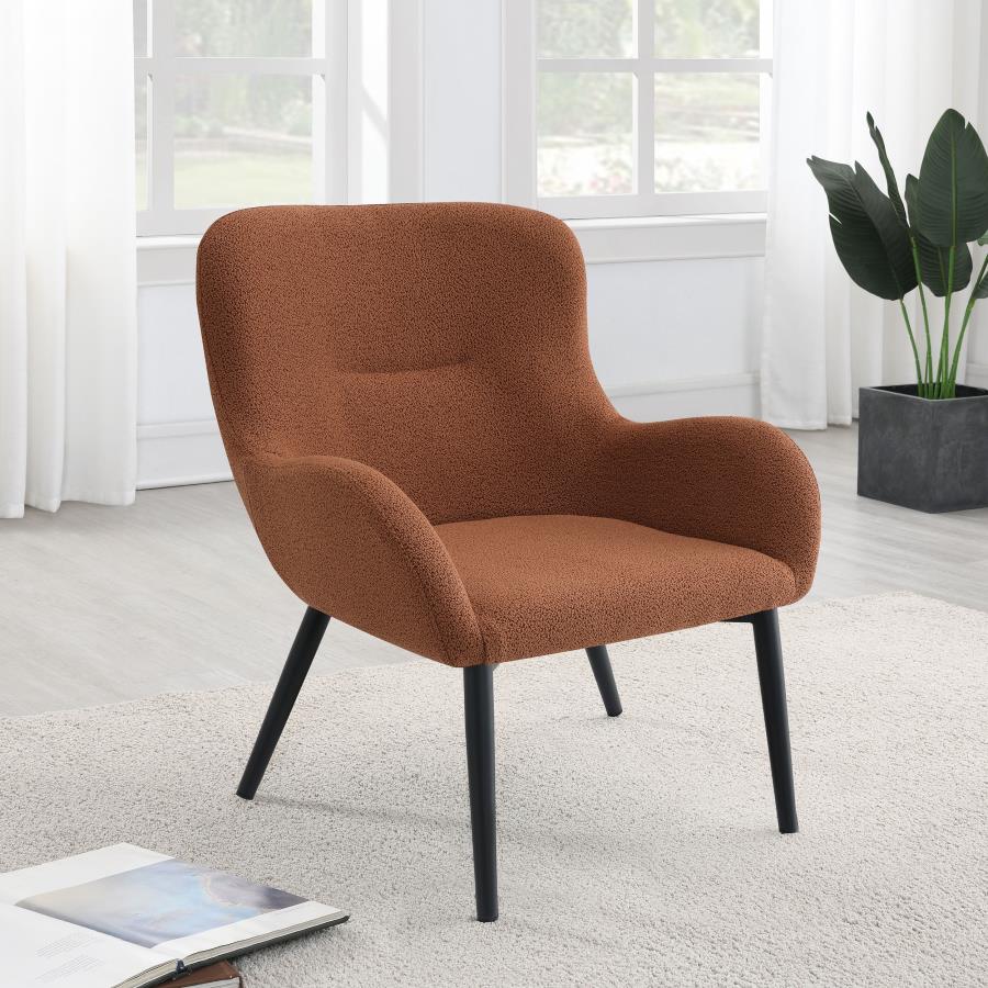 Calvin Upholstered Modern Arm Accent Chair Rust - Warm and Stylish Seating for Any Room