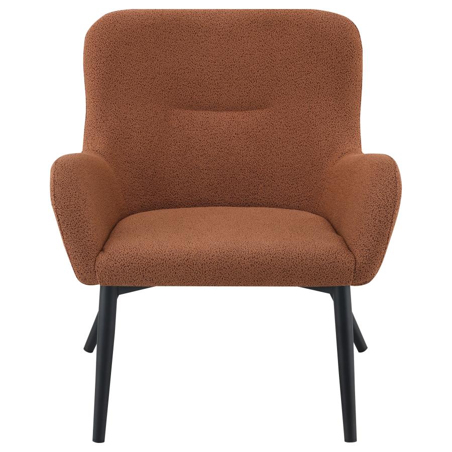 Calvin Upholstered Modern Arm Accent Chair Rust - Warm and Stylish Seating for Any Room