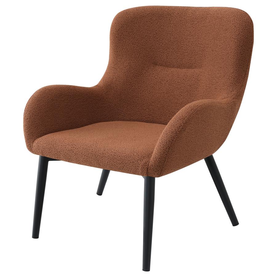 Calvin Upholstered Modern Arm Accent Chair Rust - Warm and Stylish Seating for Any Room