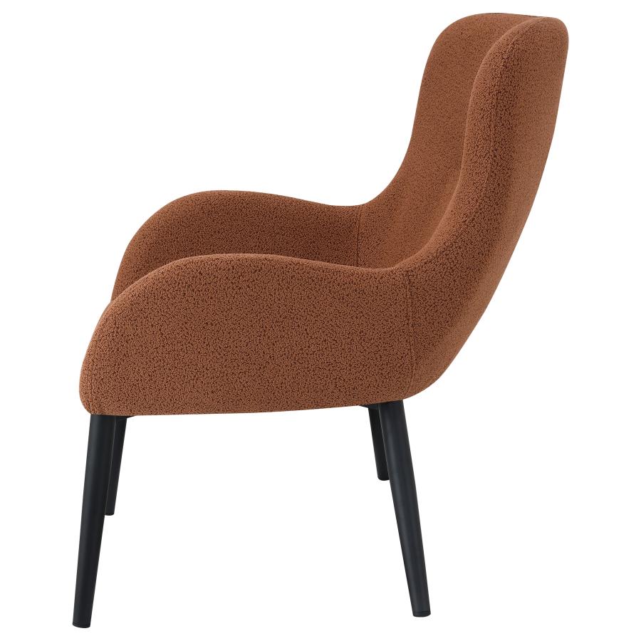 Calvin Upholstered Modern Arm Accent Chair Rust - Warm and Stylish Seating for Any Room