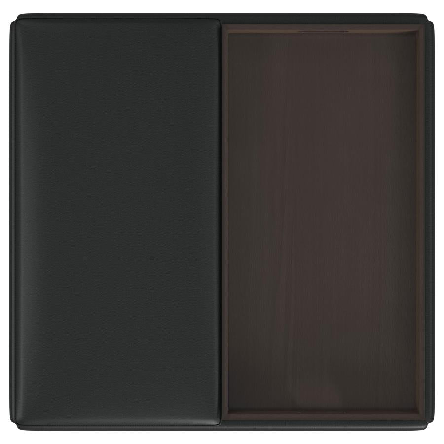 Paris Upholstered Storage Ottoman with Trays Black - Chic and Functional Piece for Storage and Serving Needs