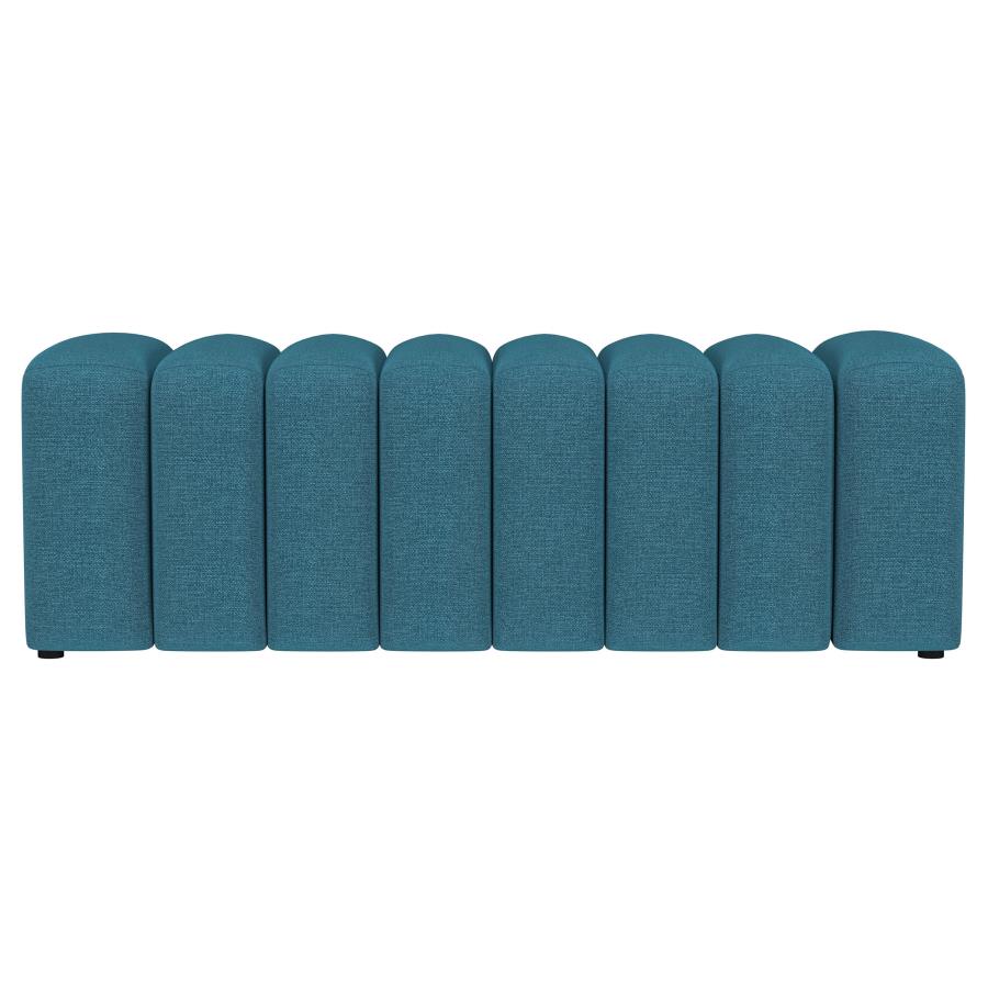 Summer Fabric Upholstered Tufted Accent Bench Peacock Blue - Bold and Stylish Seating for Your Living Space