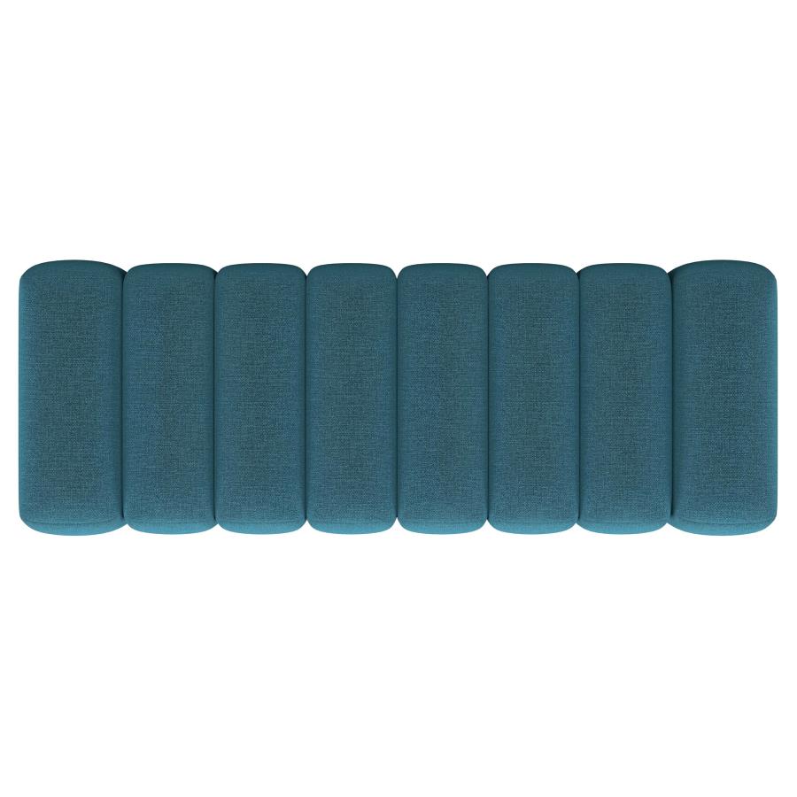 Summer Fabric Upholstered Tufted Accent Bench Peacock Blue - Bold and Stylish Seating for Your Living Space
