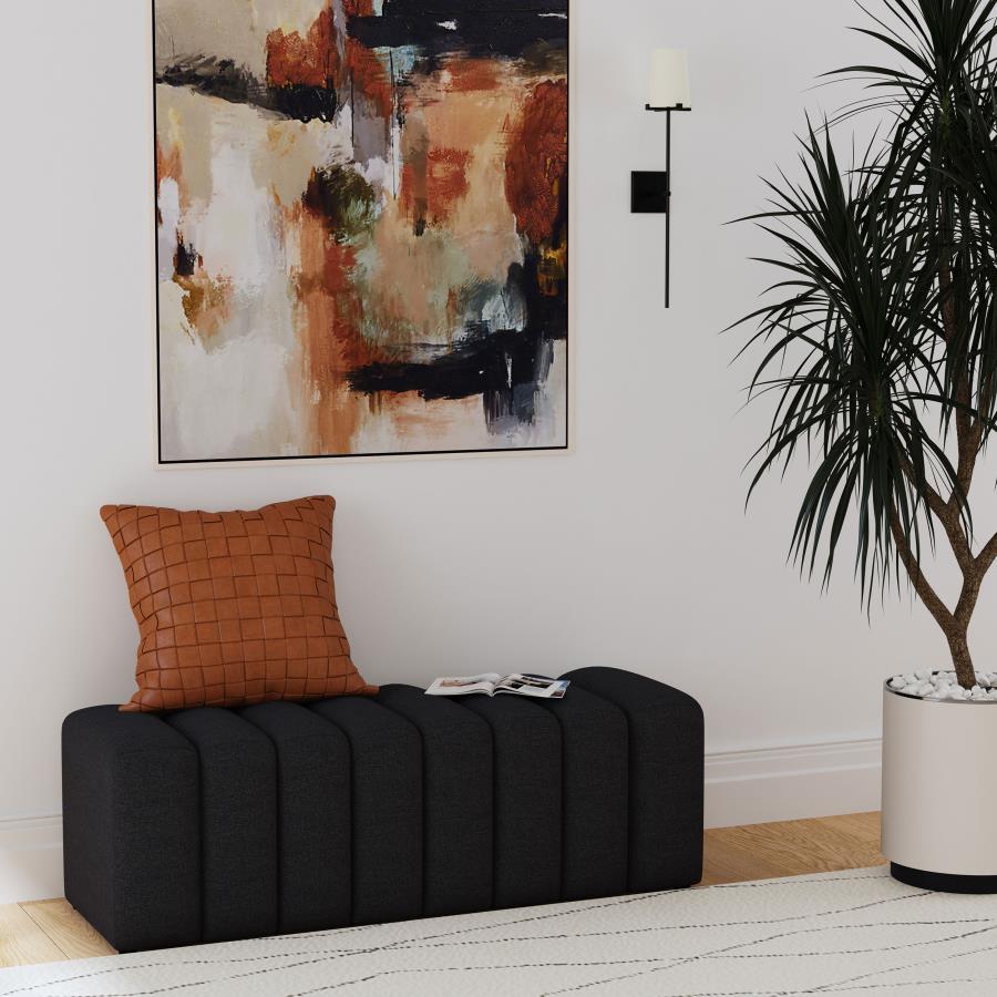 Summer Fabric Upholstered Tufted Accent Bench Charcoal - Sophisticated and Comfortable Addition to Any Room