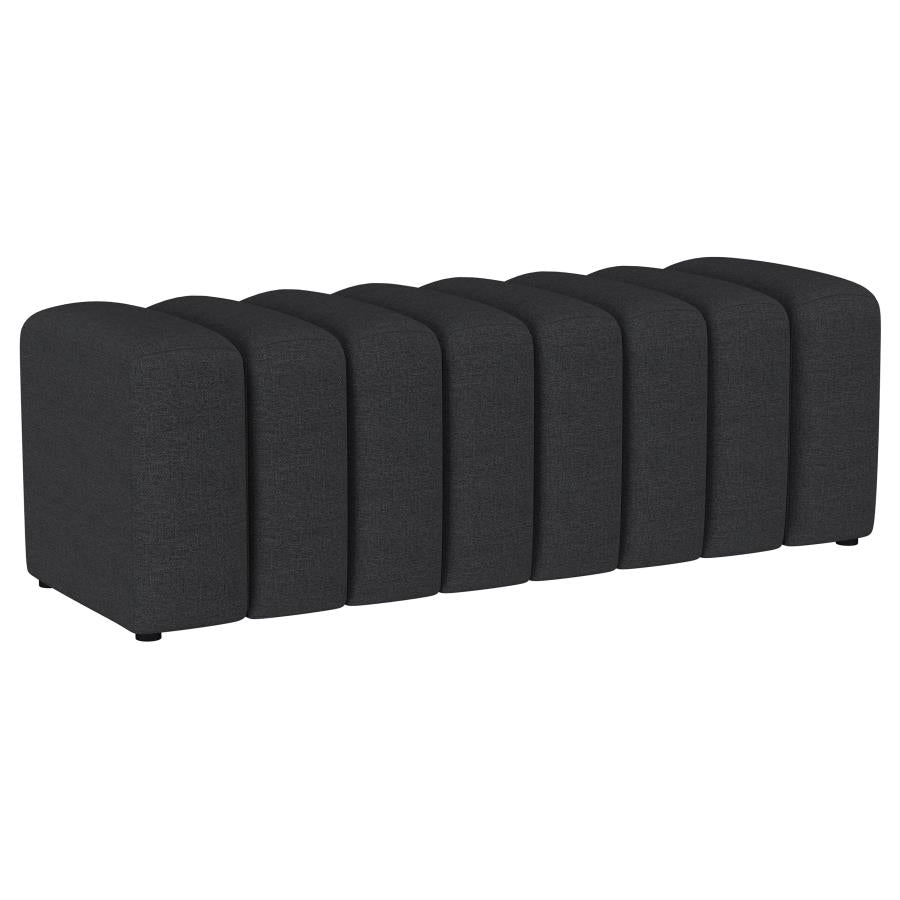 Summer Fabric Upholstered Tufted Accent Bench Charcoal - Sophisticated and Comfortable Addition to Any Room