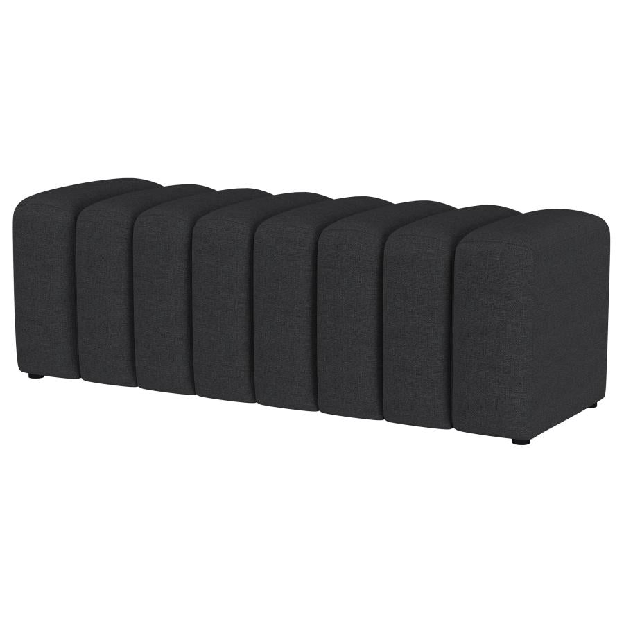 Summer Fabric Upholstered Tufted Accent Bench Charcoal - Sophisticated and Comfortable Addition to Any Room