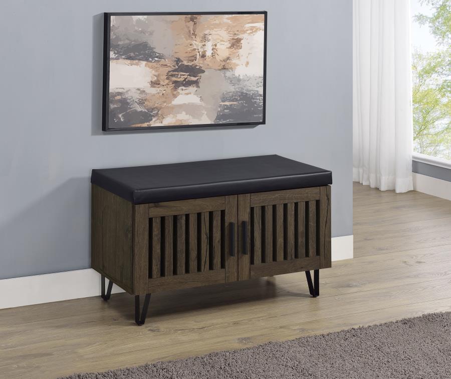 Brixton 2-Door Padded Entryway Shoe Storage Bench – Comfortable & Stylish Storage Solution