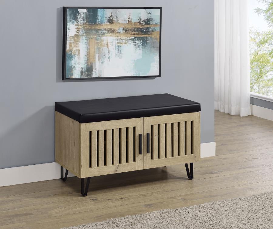 Brixton 2-Door Padded Entryway Shoe Storage Bench – Comfortable & Stylish Storage Solution