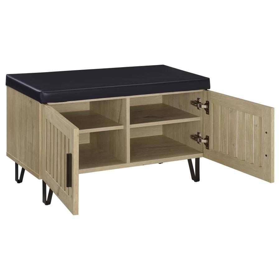 Brixton 2-Door Padded Entryway Shoe Storage Bench – Comfortable & Stylish Storage Solution