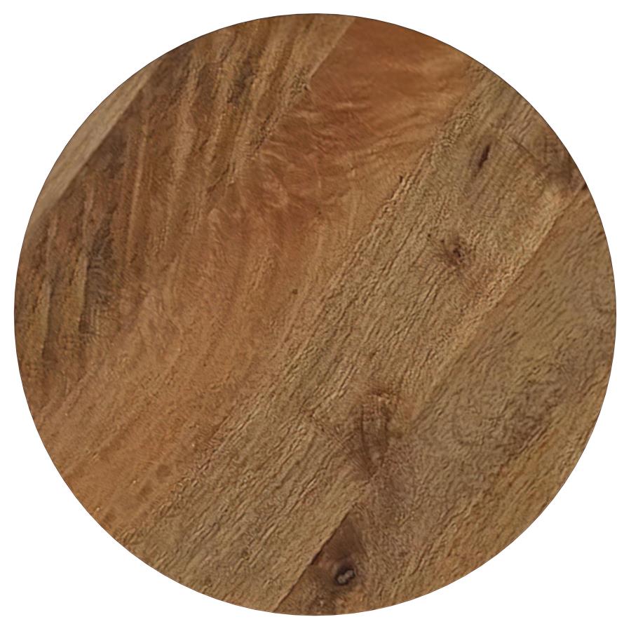 Aureo Round Solid Wood Accent Side Table β Wild Honey Finish for a Warm and Stylish Touch to Your Space