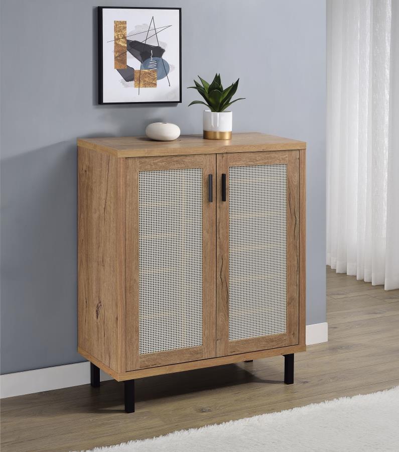 Teller 2-Door Shoe Storage Cabinet in Natural Oak – Sleek & Functional Entryway Organizer