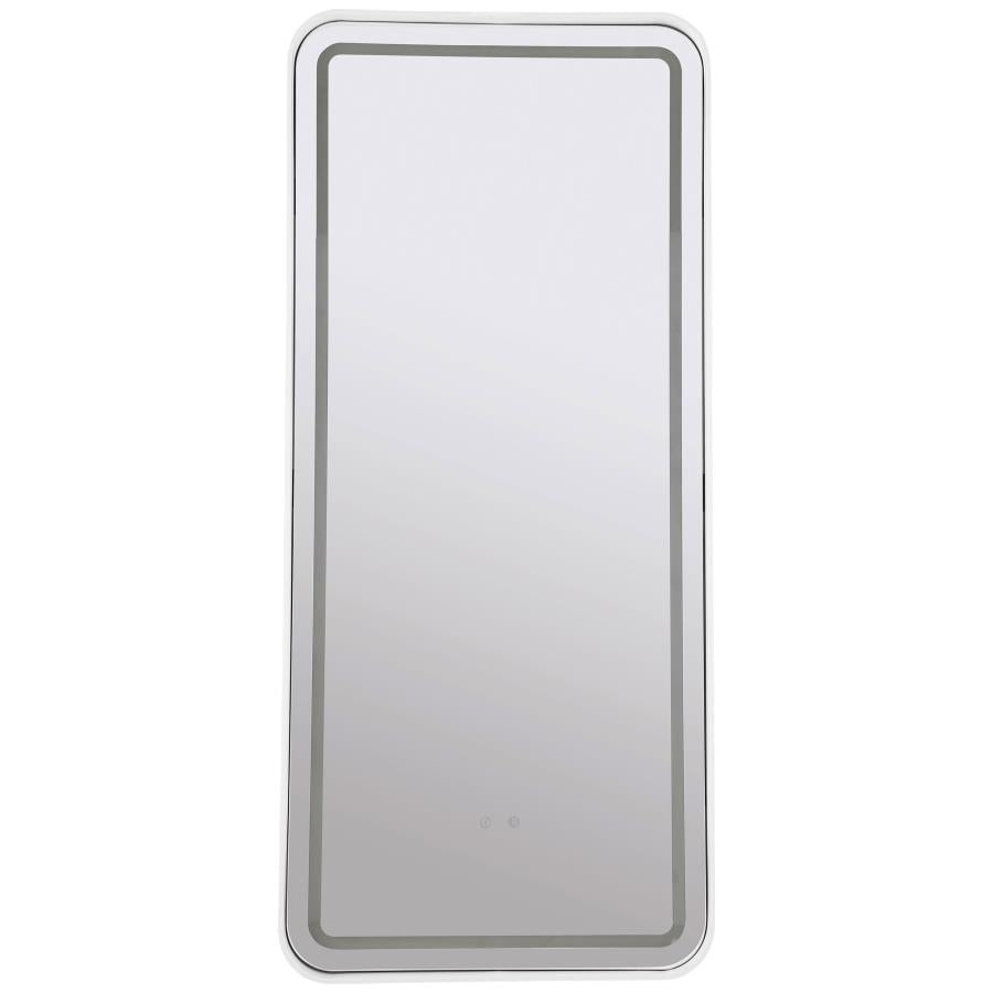 Glendora 32 x 71 Inch LED Standing Mirror with BT Speakers Black - Modern and Functional Full-Length Mirror with Bluetooth Audio