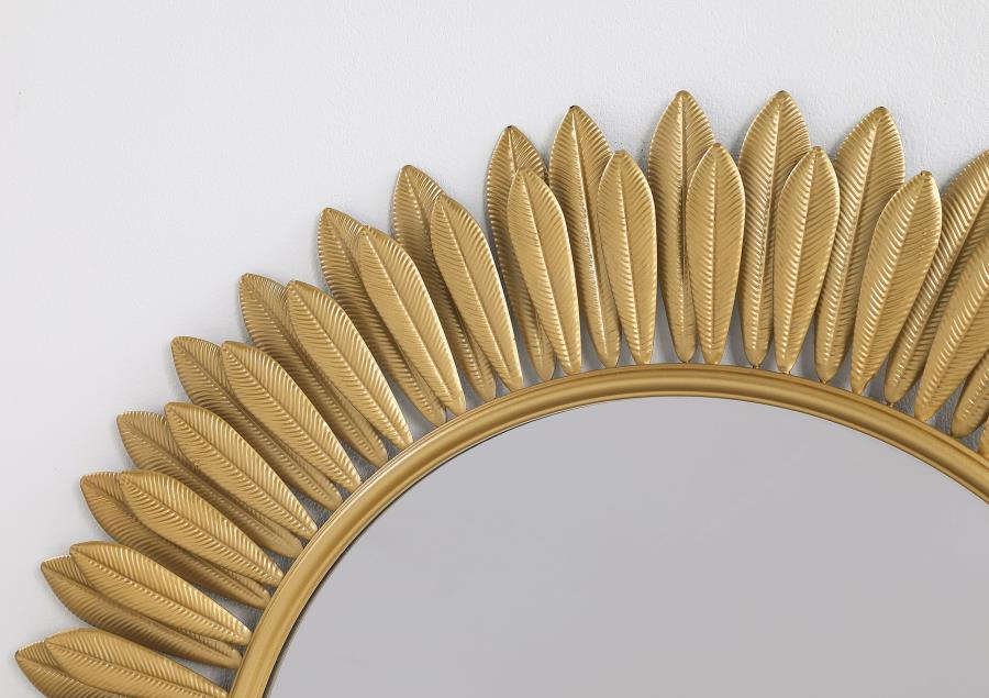 Tuscany 35 x 35 Inch Sunburst Wall Mirror Gold - Elegant and Eye-Catching Accent for Your Home Decor