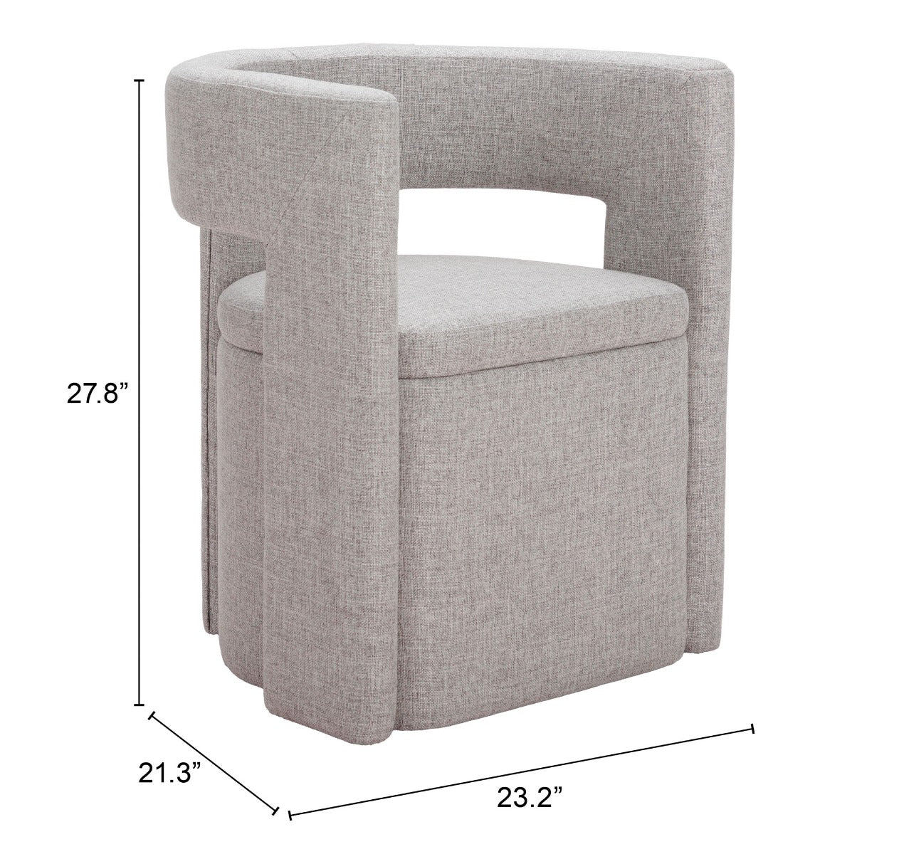 Papua Dining Chair - Gray Stylish and Comfortable Upholstered Chair for Modern Dining Rooms