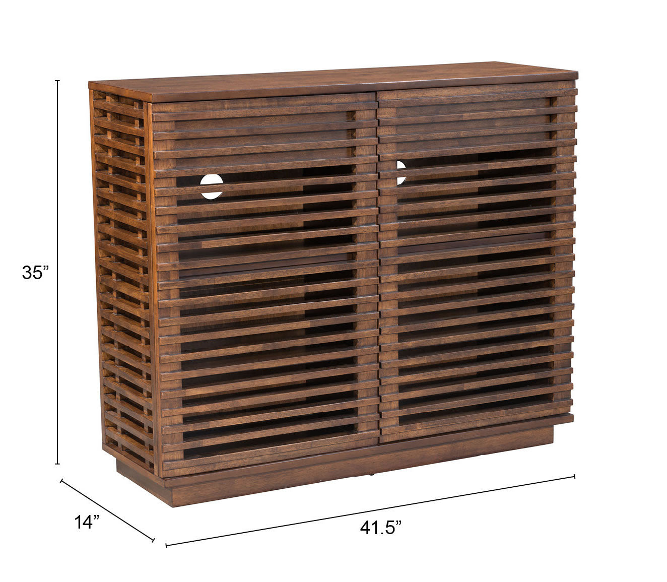 Linea Cabinet Walnut - Sleek & Modern Cabinet with a Warm Walnut Finish, Perfect for Stylish Storage and Organization