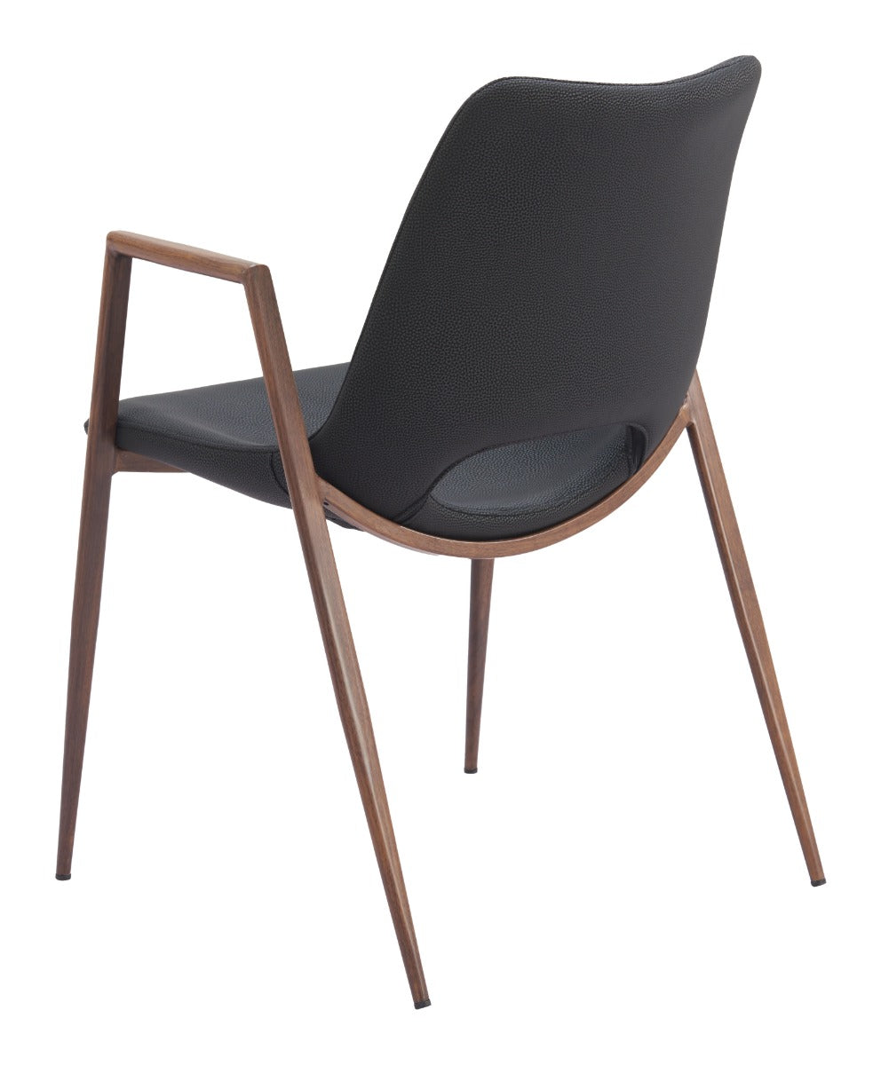Desi Dining Chair (Set of 2) Black & Walnut