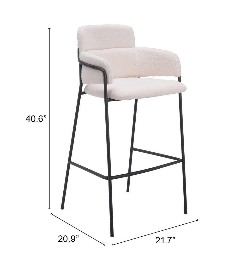 Marcel Barstool Set of 2 - Elegant Cream Design for Chic Home Bars and Dining Spaces