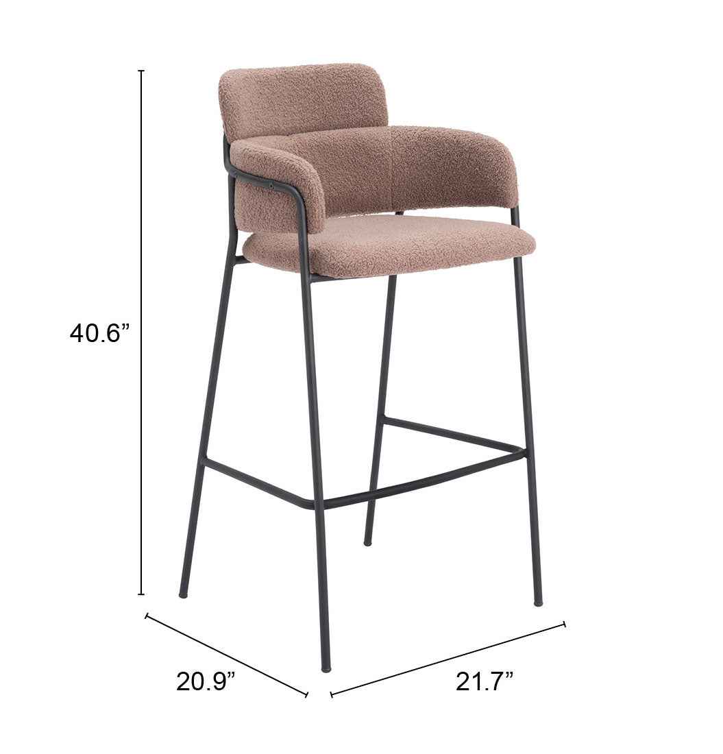 Marcel Barstool Set of 2 - Stylish Brown Design for Contemporary Home Bars and Dining Areas