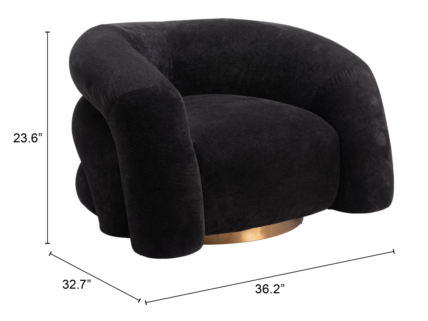 Havn Accent Chair - Black Sleek and Modern Upholstered Chair for Contemporary Living Spaces