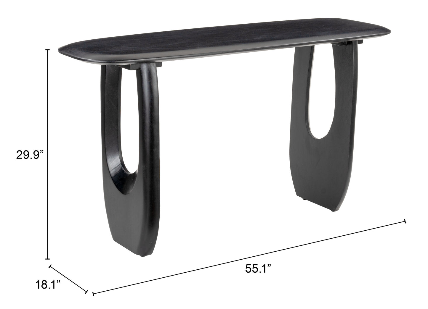 Arasan Console Table Black β Sleek and Stylish Black Accent for Entryway or Living Room