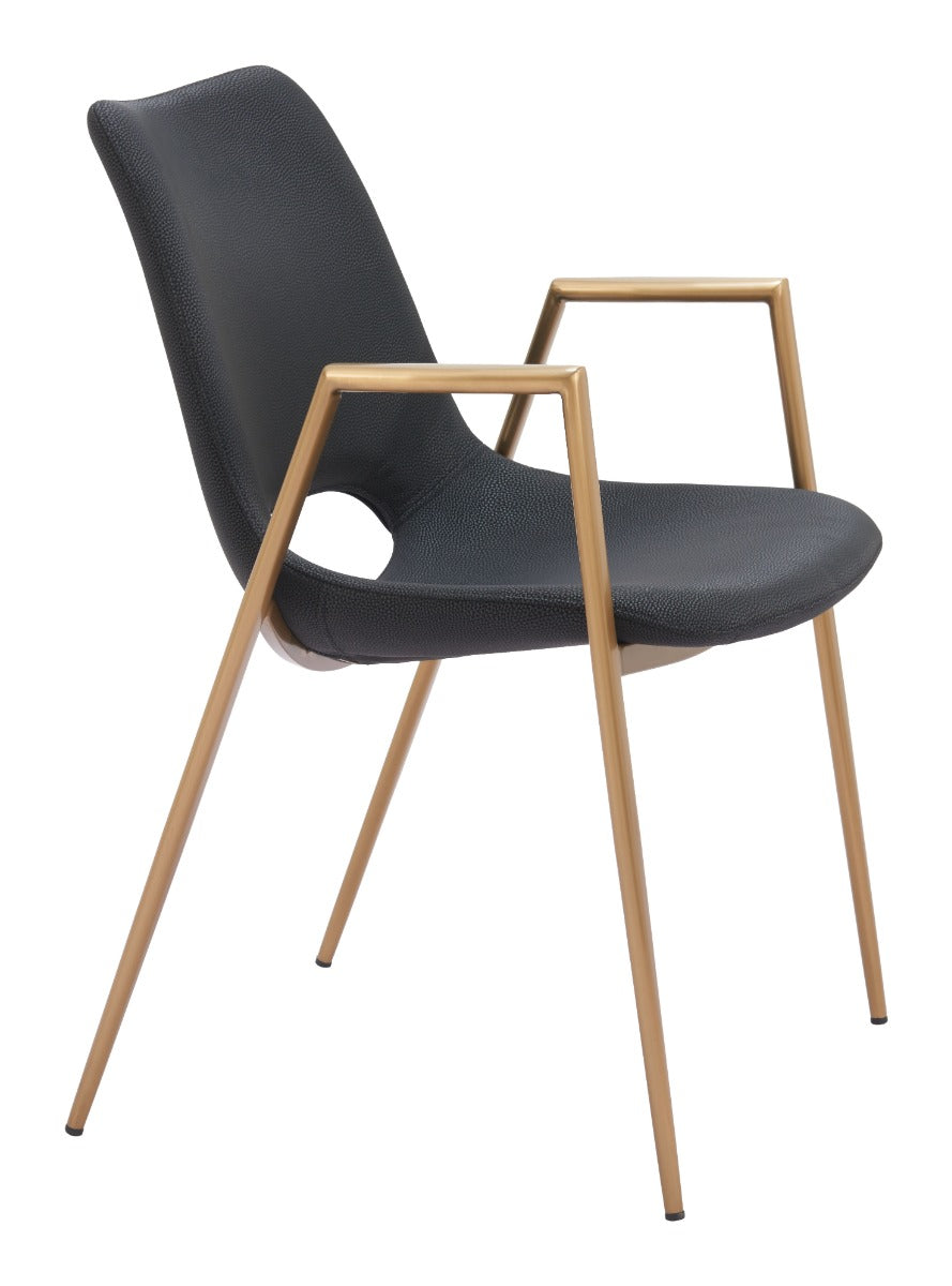 Desi Dining Chair (Set of 2) Black & Gold