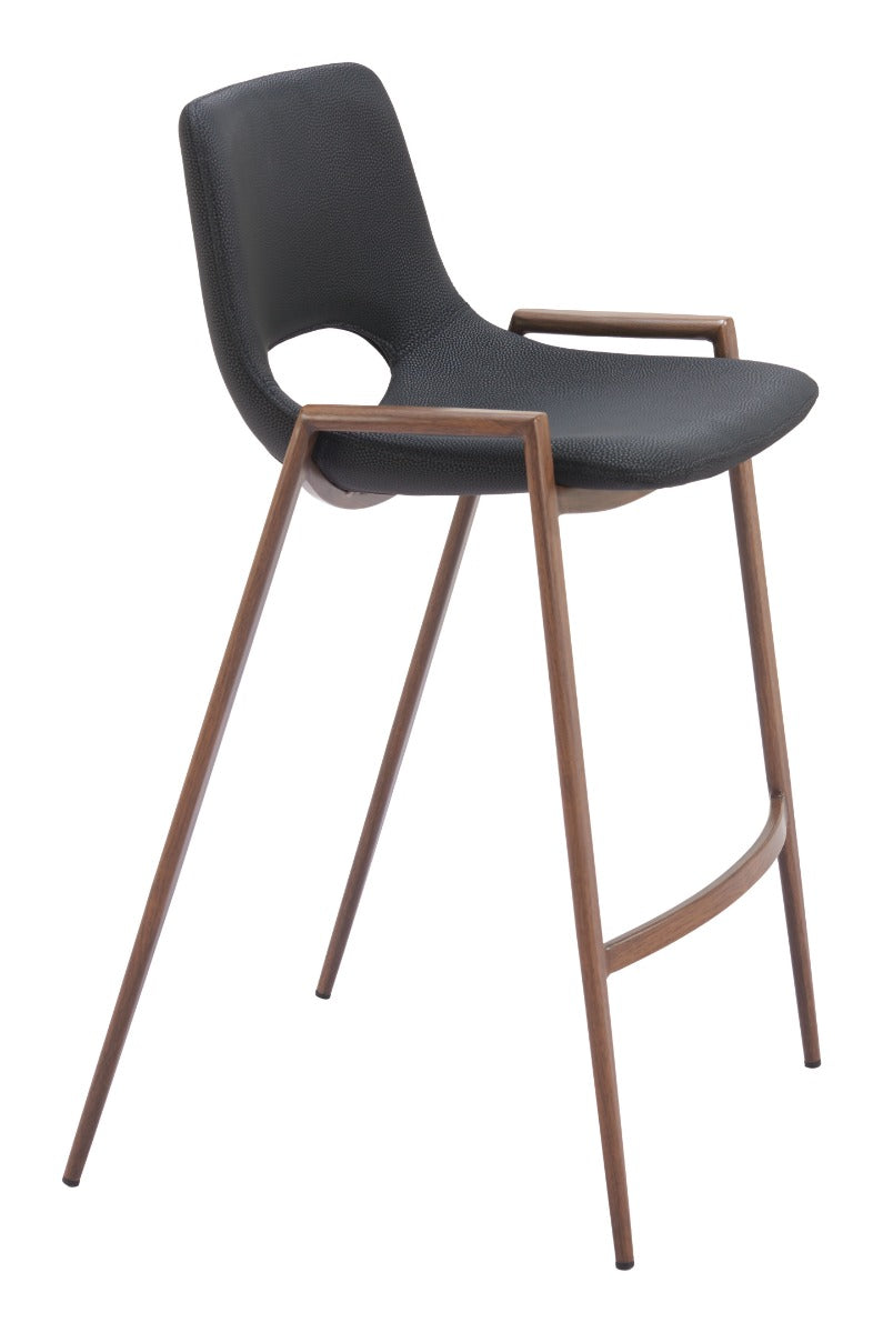 Desi Counter Stool (Set of 2) Black & Walnut