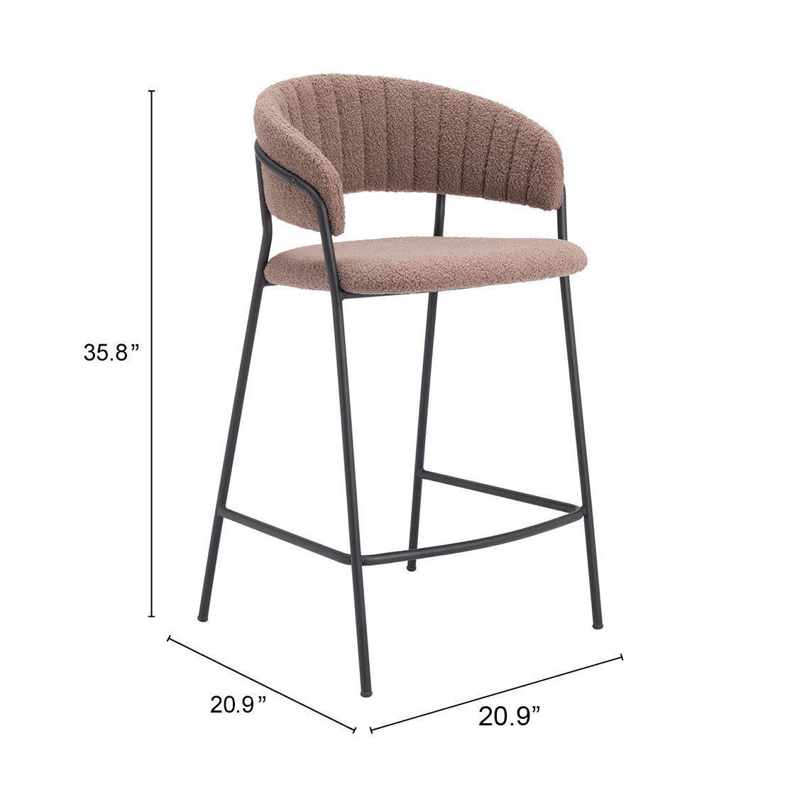 Josephine Counter Stool Set of 2 - Stylish Brown Design for Modern Kitchens and Dining Areas