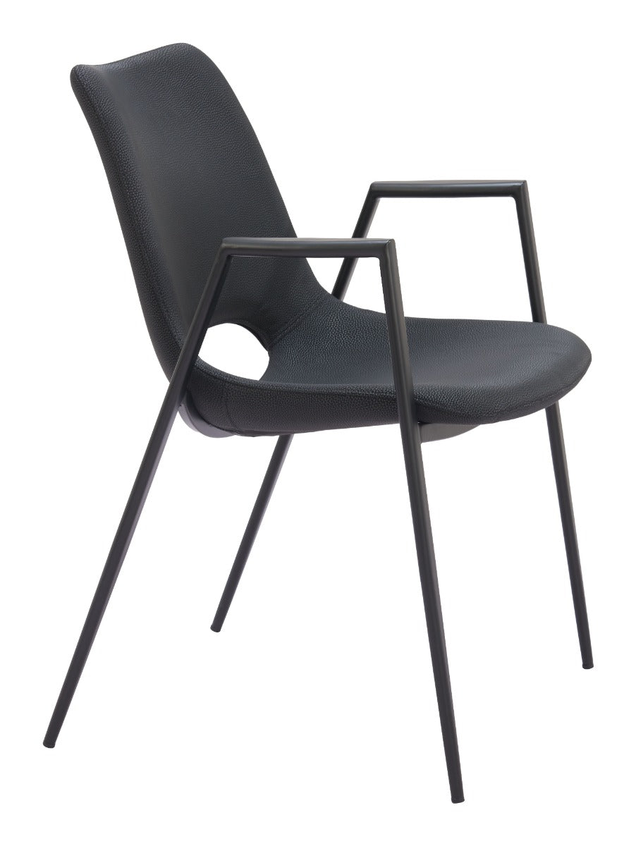 Desi Dining Chairs Set of 2 – Modern Black Wood Finish Stylish Kitchen & Dining Seating