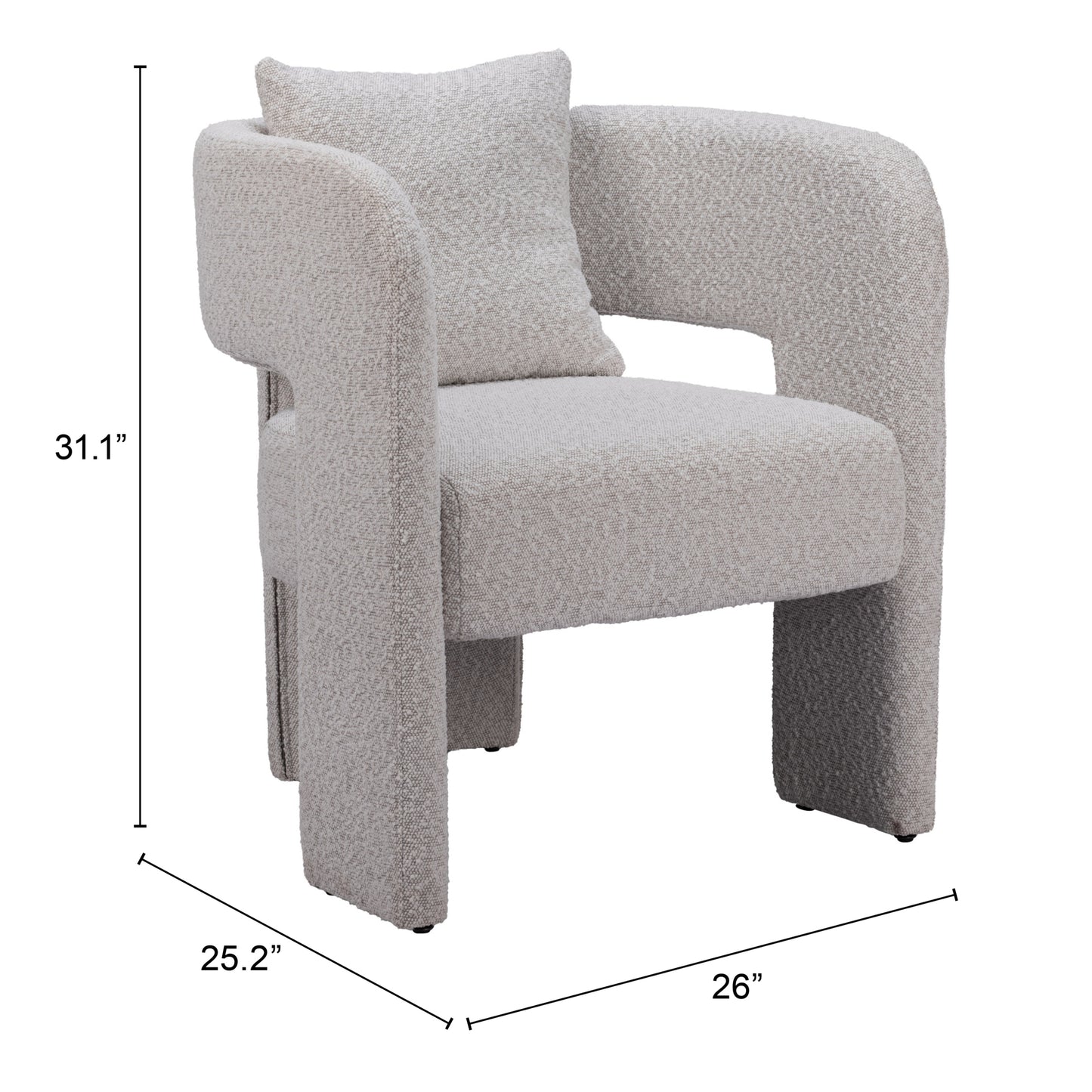 Melilla Dining Chair - Misty Gray Elegant and Comfortable Upholstered Chair for Modern Dining Rooms