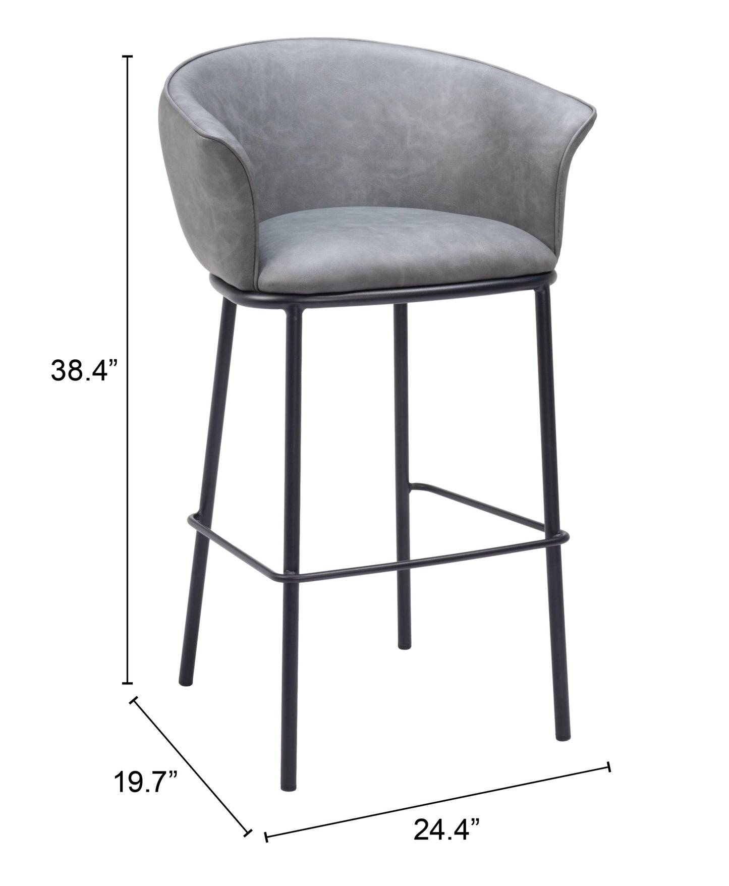 Garston Barstool Gray β Stylish and Comfortable Gray Barstool for Kitchen or Home Bar Area