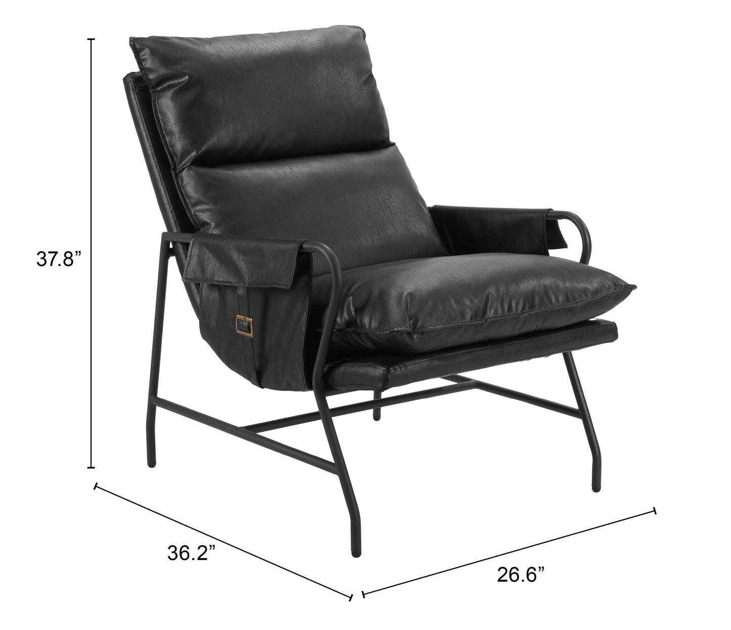 Halaus Accent Chair Black β Sleek and Stylish Black Accent Chair for Living Room or Bedroom Decor