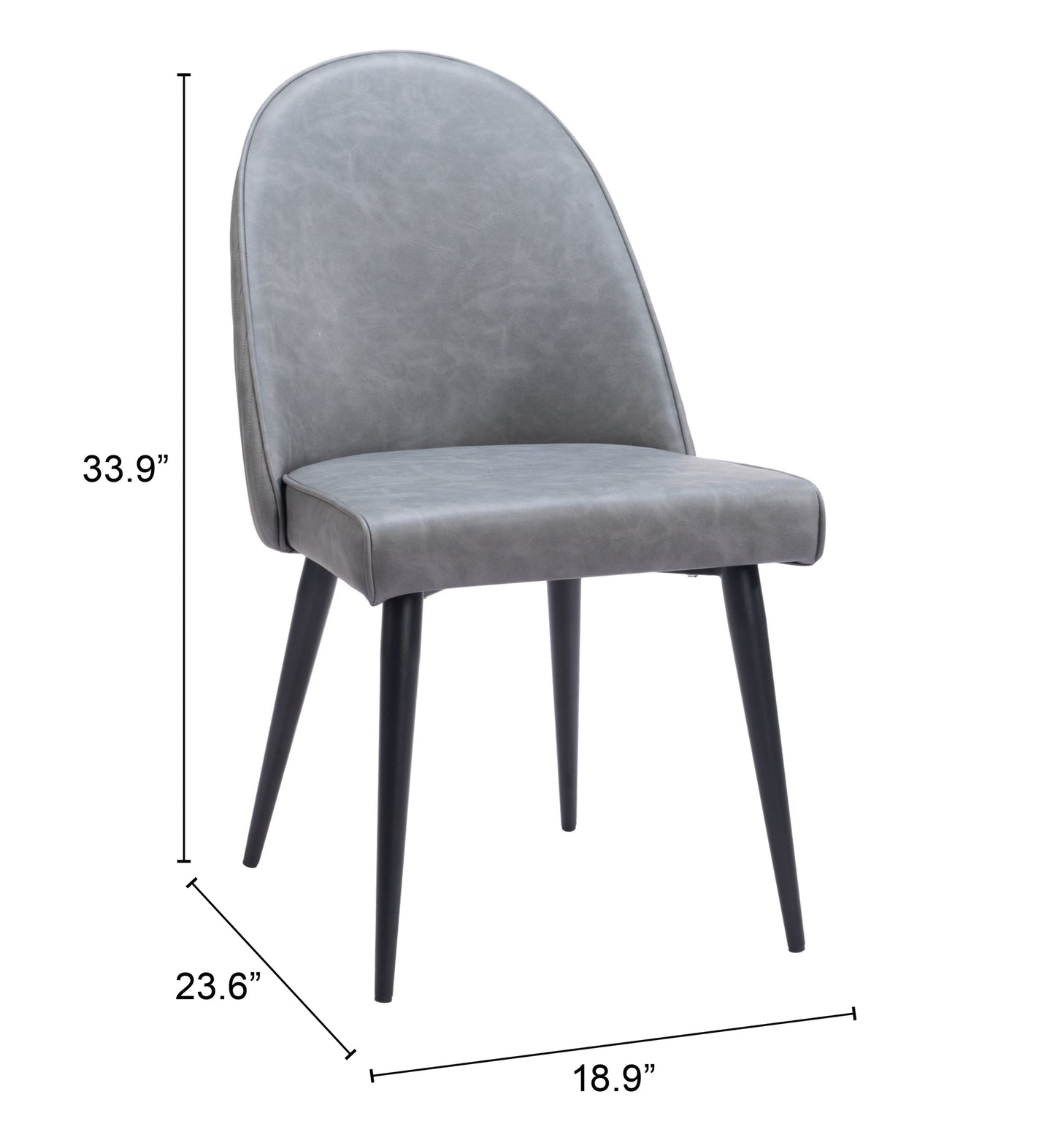 Silloth Armless Dining Chair Set of 2 - Gray Modern Chairs for Stylish Dining Rooms