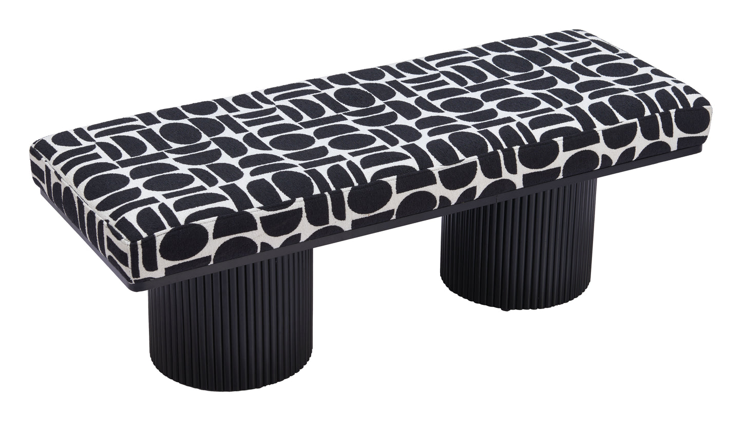 Botoia Bench Black & White β Modern and Stylish Black & White Bench for Entryway, Living Room, or Bedroom Decor