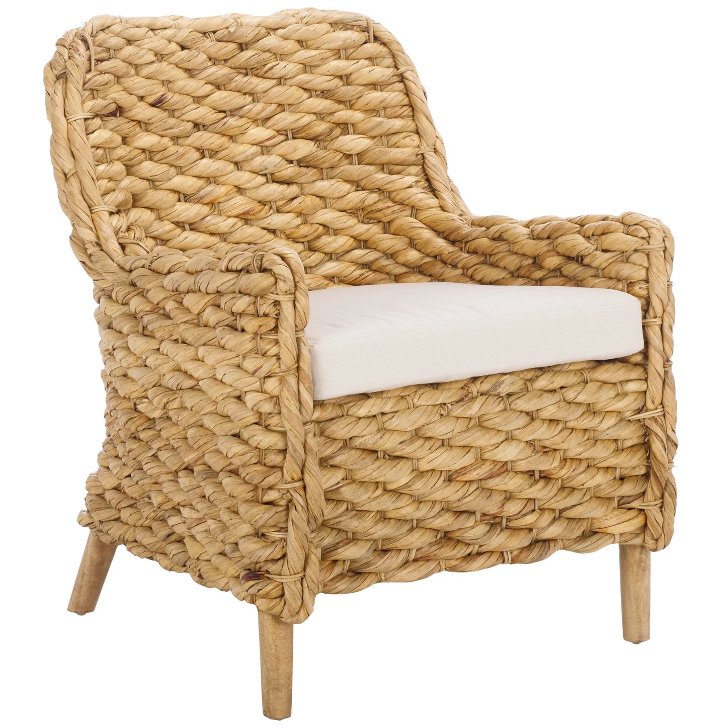 Purrl Hyacinth Accent Chair with Cushion - Natural and Comfortable Seating for a Relaxed, Coastal-Inspired Space