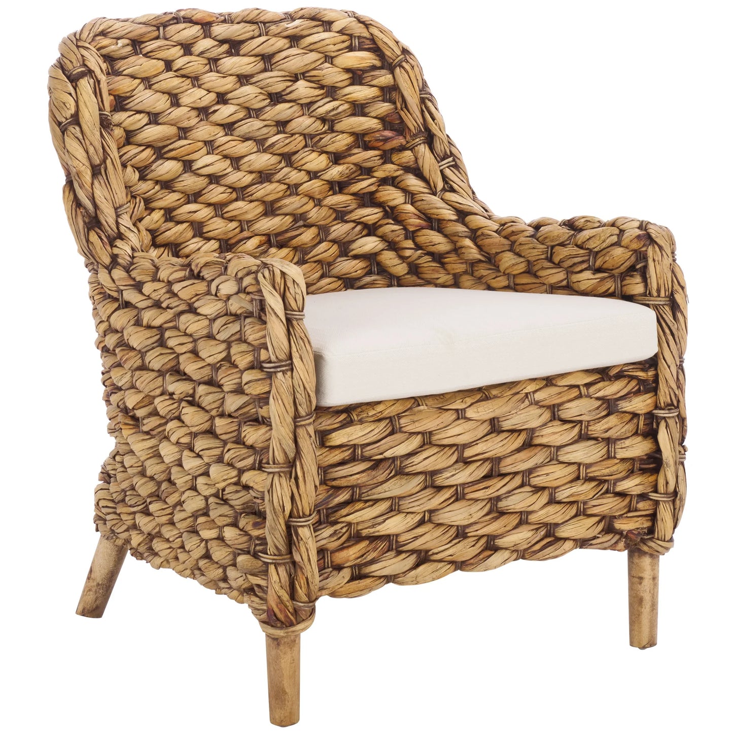 Purrl Hyacinth Accent Chair with Cushion - Natural and Comfortable Seating for a Relaxed, Coastal-Inspired Space