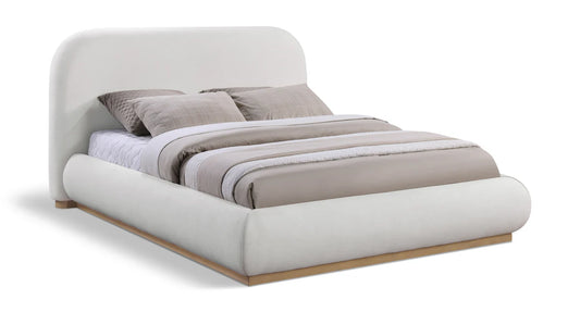 Vaughn Linen Textured Upholstered Bed β Modern Platform Bed with Soft Fabric Finish